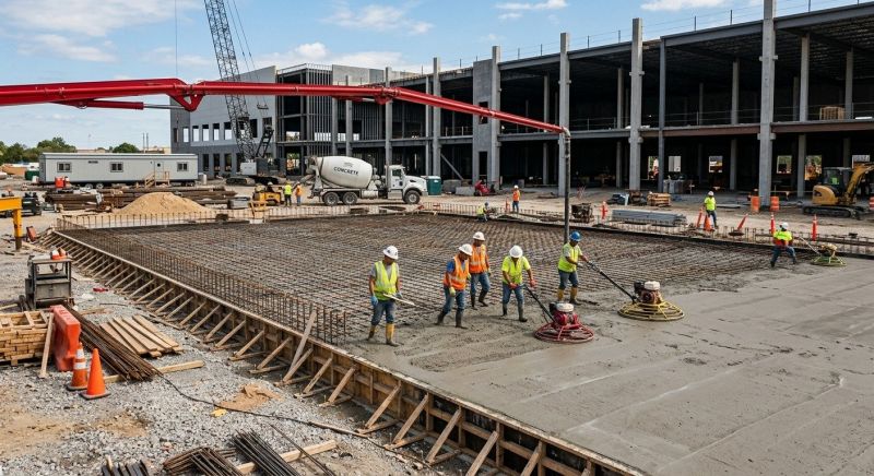 Commercial Slab Construction in Powhatan, VA
