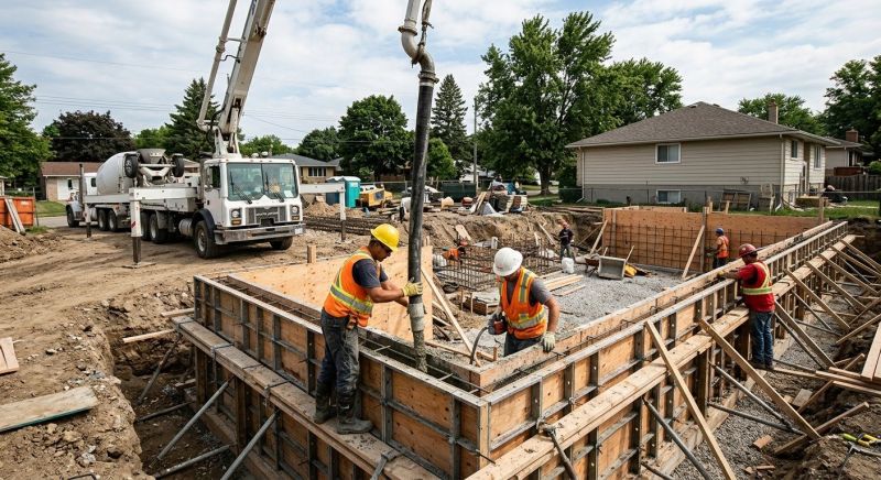 Poured Foundation Installation in Midlothian, VA